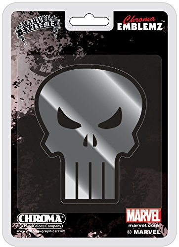 Chroma 40007 Punisher Skull Die-Cut Decal - White Vinyl, Weather Resistant, For Cars, Windows, Metal