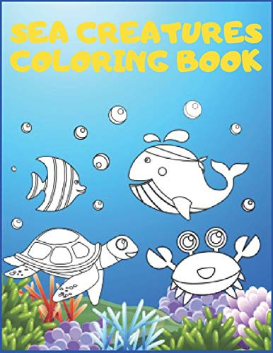 Sea Creatures Coloring Book Ocean Sea Animals Kids Life Under Water ...