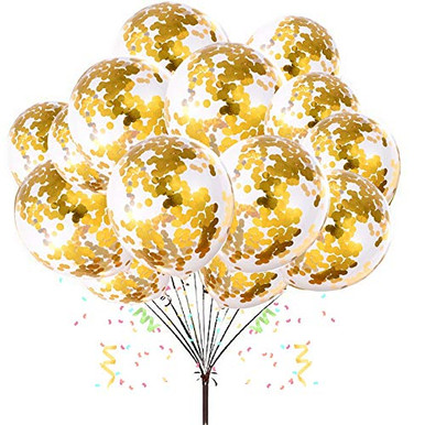 Gold Confetti Balloons 12 Inch Party Balloons Latex with Confetti Dots ...