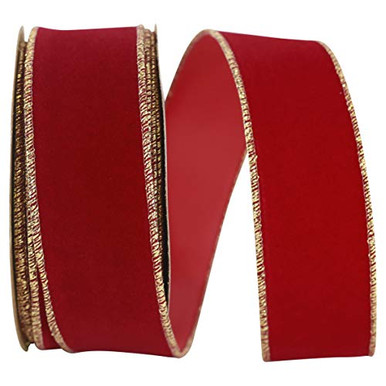 Reliant Ribbon Velvet Merrowed Wired Edge Ribbon 1 3 8 Inch X 10 Yards ...