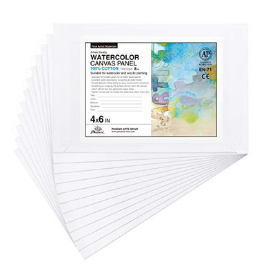 PHOENIX Watercolor Painting Canvas Panels 4x6 Inch 12 Pack Triple ...