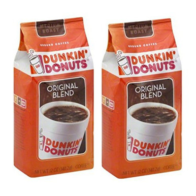 Dunkin' Donuts Original Blend Medium Roast Ground Coffee, 12 oz - 2 ...