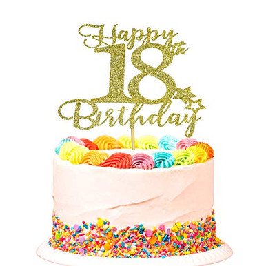 Happy 18th Birthday Cake Topper for 18th Birthday Party Decorations ...