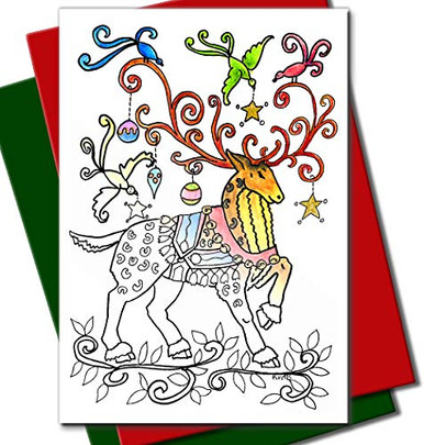 Art Eclect Christmas Cards for Coloring by Adults and Children | 20
