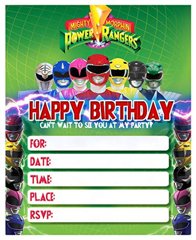 Happy Choice Invitation Cards Power Rangers New Happy Birthday Fill in ...