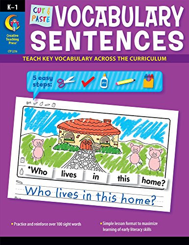 Creative Teaching Press Cut Paste Vocabulary Sentences Pre K 1st Grade ...