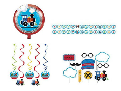 All Aboard Train Themed Kids Birthday Party Decorations and Photo Booth ...
