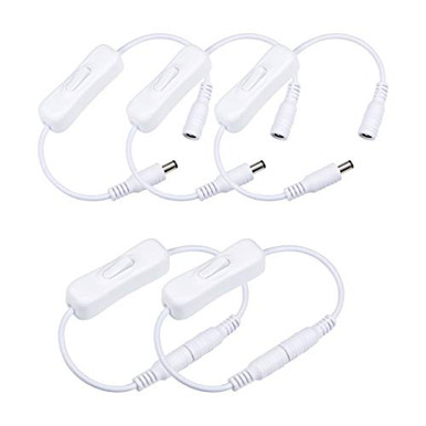 uxcell DC 12V Inline Rocker On/Off Switch with 5.5 x 2.1mm DC Jack Male ...
