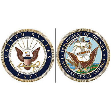 Gold Rope Edge Navy Challenge Coin Commemorative Collectible Coins ...