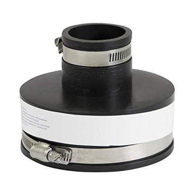 Supply Giant 4x3 Inch PVC Reducing Coupling With Stainless Clamps - 2-Pack Flexible Pipe Connector