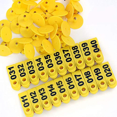 001 100 Number Plastic Tags Livestock Animal Ear Tag for Marking Pigs ...