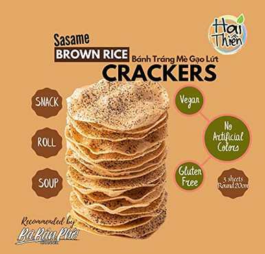 HAI THIEN Brown Rice Paper Wrapper Seasame Rice Cracker Multi Use Rice ...