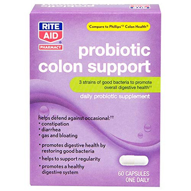 Colon Aid Rite Aid Probiotic Colon Support Capsules 60 Count Daily Probiotic ...