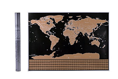 Scratch Off World Map with Country Flags - Premium Scratcher Included ...