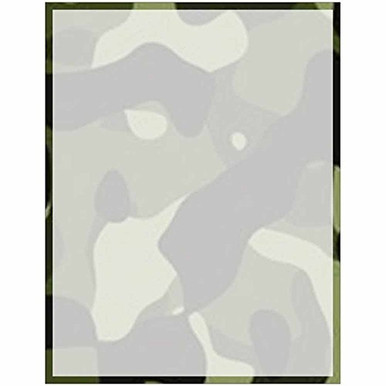 Camouflage Stationery Letter Paper Military Theme Design Gift Business ...