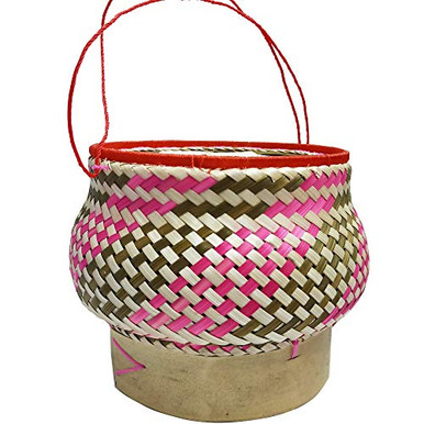 Kratip Panier de service à riz collant en bambou 15,7 x 13,2 cm, en