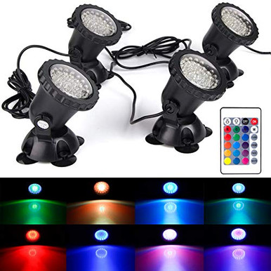 GZKANFUL Pond Light 36 LED IP68 Waterproof Underwater Submersible ...
