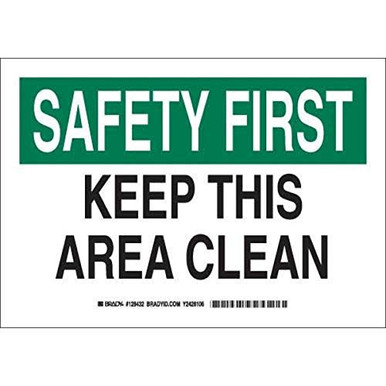 Brady 128433 Maintenance Sign Legend Keep This Area Clean 10 Height 14 ...