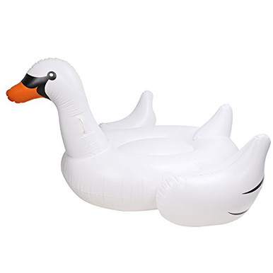 HeySplash Giant Inflatable Swimming Pool Float Swan Ride On Pool Raft ...