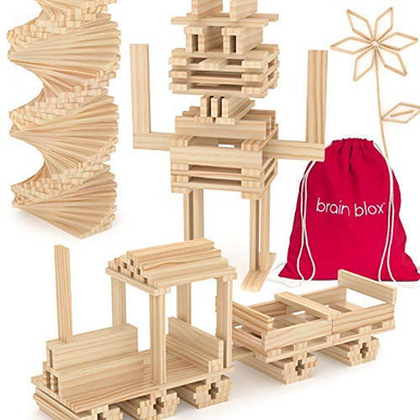 Brain Blox Wooden Building Blocks for Kids - Building Planks Set, STEM ...