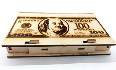 Wooden Cash Box with Lock Dollar Bill - Dollar Banknote Holder box ...