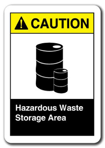 Caution Sign - Hazardous Waste Storage Area 7 x10 Plastic Safety Sign ...