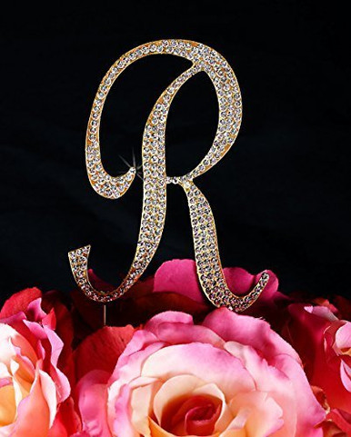 Unik Occasions Sparkling Collection Crystal Rhinestone Monogram Cake ...