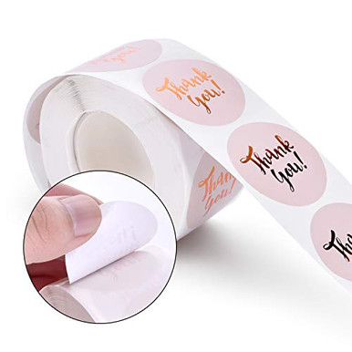 500 Pieces Thank You Stickers roll Gold Sticker 1-5 Inch Adhesive with ...