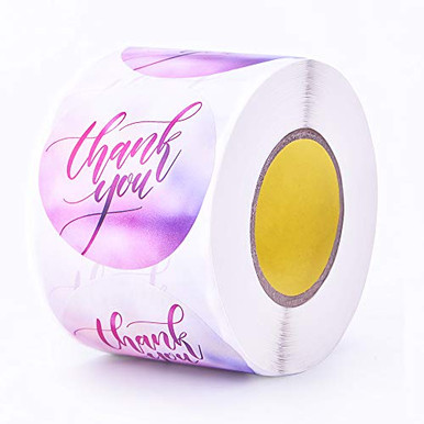 2 Inch Thank You Sticker Labels Round with Blurred Background Stickers ...