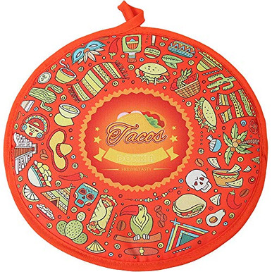 LENOAL Tortilla-Wärmer – Isolierter Mikrowellen-Beutel, Hält Tortillas & Tacos Bis Zu 1 Stunde Warm (30,5 Cm, Chili-Pfeffer-Design)