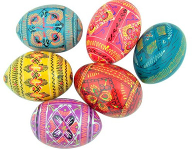 Authentic Set of 6 Ukrainian Wooden Pysanky Pysanki Wood Easter Eggs ...