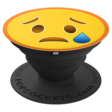 Funny Disappointed But Relieved Face Classic Emoji Face PopSockets Grip ...