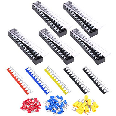 Gl Terminals Set Glarks 70Pcs5Sets Terminal Block Set 5Pcs 12 Positions 600V 15A Dual ...