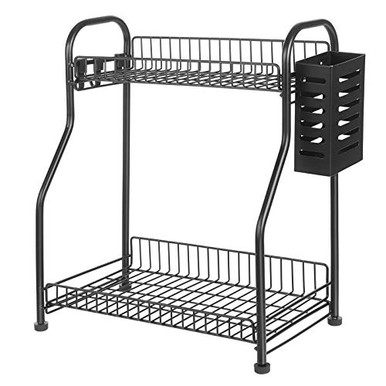 SONGMICS Spice Rack 2-Tier Bathroom Organizer Kitchen Counter Shelf ...