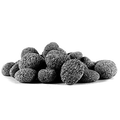 Skyflame Black Natural Tumbled Stones Round Lava Rock Pebbles for ...