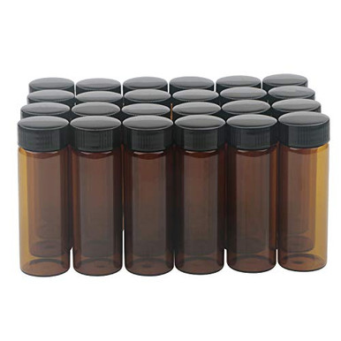 jiuwu 24 Pack 30ml 1 Oz Brown Glass Sample Vials Liquid Bottles Lab ...