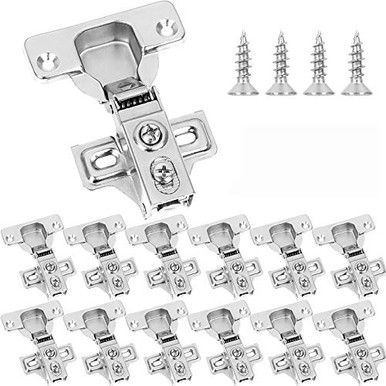 12 PCS Soft Close Cabinet Hinge Full Overlay Cupboard Hinges 105 Degree