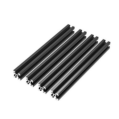 FEYRINX Aluminiumprofil 2020 T-Typ, 650 Mm, Schwarz Eloxiert – 4 Stück Für 3D-Drucker, CNC & DIY-Projekte