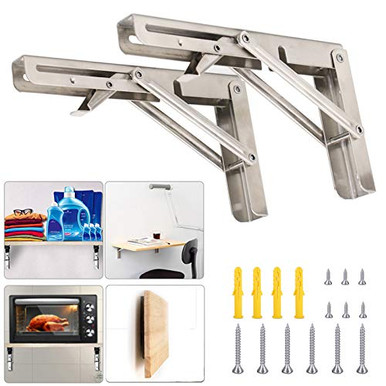 Folding Shelf Brackets 18 Inch with Install Screws 2pcs Heavy Duty ...