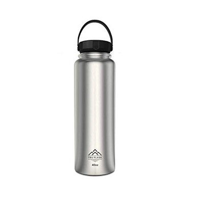 TRU FLASK Stainless Steel Water Bottle - Double Walled and Wide Mouth ...