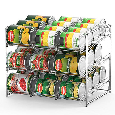 Can Organizer Stackable Can Storage Dispenser Rack 3 Tier Holds up 36 ...