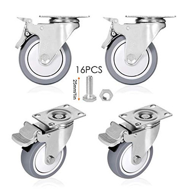 Moogii 4-Inch Swivel Caster Wheels Set Of 4 With Dual Locking - 1400lb Capacity, Polyurethane