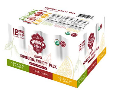 Wonder Drink Kombucha Variety Pack of Sparkling Fermented Tea 12 Count ...