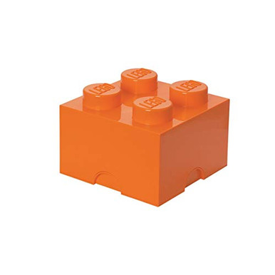LEGO Brick 4 Knobs Stackable Storage Box Bright Orange 5-7 Litre ...