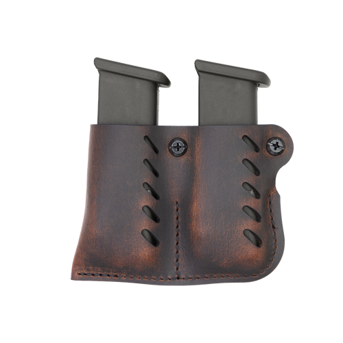 Double Adjustable Magazine Pouch - Distressed Brown