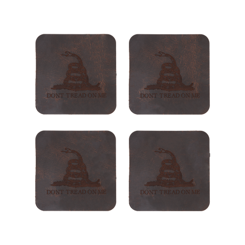 Leather Coasters (4 Pack) - Distressed Brown - Engraved