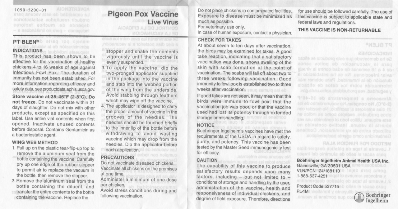 Pigeon Vaccine Directions