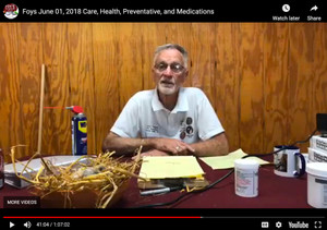 Foy's Facebook Live - Care, Health, Preventative, and Medications (June 1, 2018) Foy's Facebook Live - Care, Health, Preventative, and Medications (June 1, 2018)