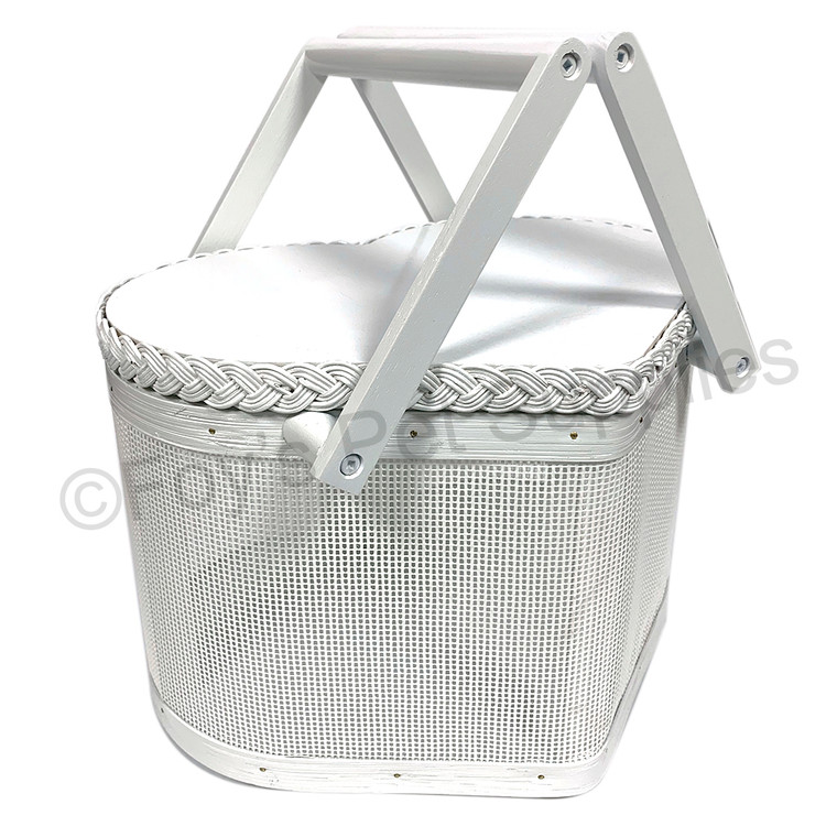 Mesh Heart Basket - White/Large