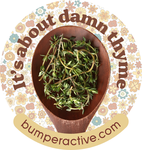 Bumper Sticker: About Damn Thyme